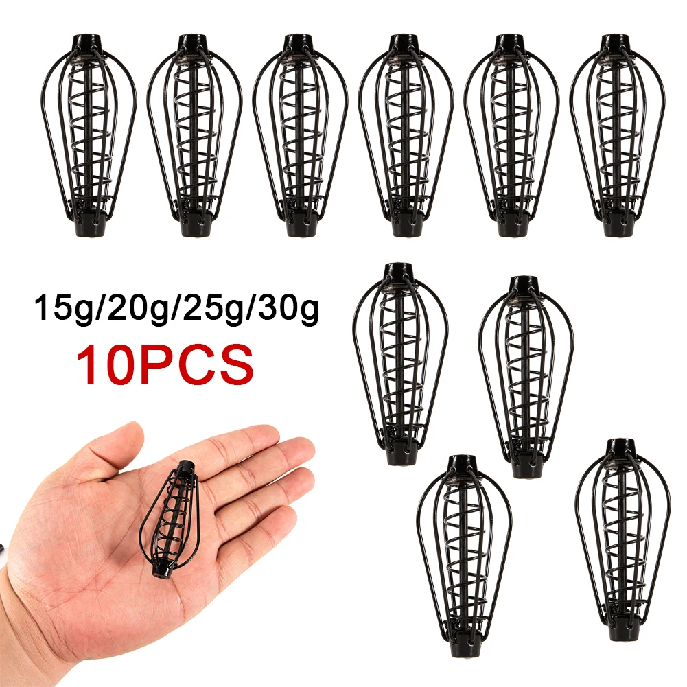 10 pièces feeder cage 15-30g amorces rondes recharge montage inline pour carpe accessoires pêche