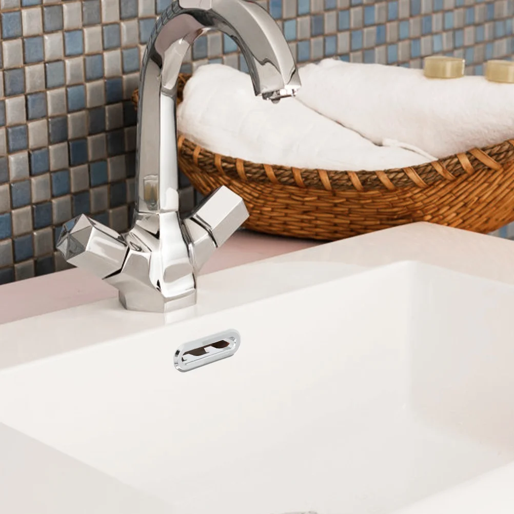 

5 Pcs Basin Overflow Covers Sink Hole Oval Replacement Cap Plastic Bathroom Supplies