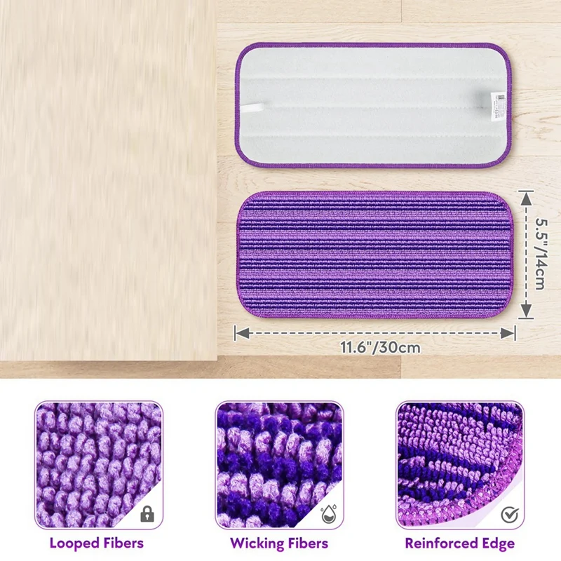 Reusable Mop Pads Compatible For Swiffer Wet Jet Mop- 6 Pack Wet Pads Refill Washable Microfiber Mop B Durable Easy To Use