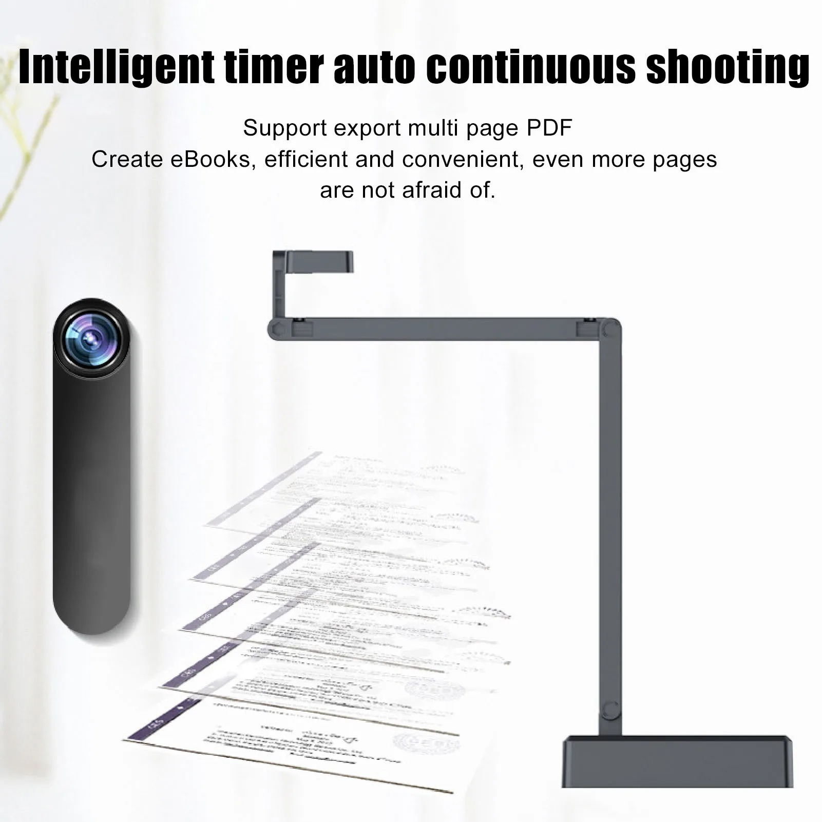USB Document Webcam Brightness Adjustable 16MP Plug and Play 3840x3104 with Power Cable for Distance Learning
