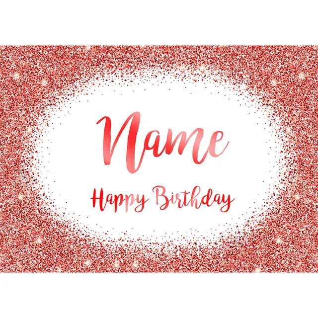 Birthday Banner Customize Photo Background Custom Name Silver Golden Pink Glitter Photophone Backdrops Party Decor Photocall Fuchsia