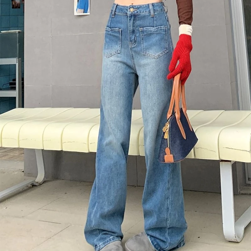 Women's Y2K Light Blue Baggy Jeans