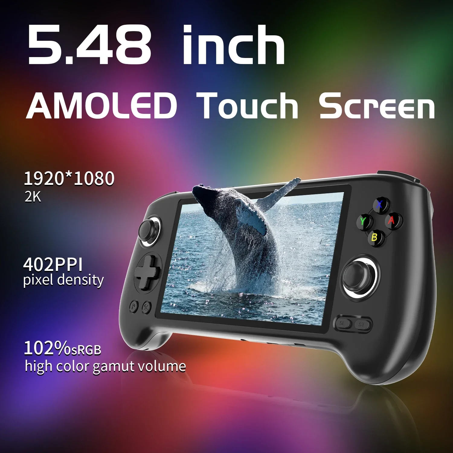 ANBERNIC RG556 Handheld Game Console Unisoc T820 Android13 5.48 Inch 1080*1920 AMOLED Screen 5500mAh WIFI 512G PSP PS2 3DS Games