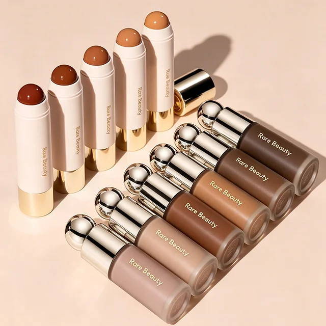 Nouveau Bronzer Crème Contouring Doux Rare Beauty, Texture Soyeuse Imperméable, pour Définir la Ligne du Visage, le Nez et les Joues, Effet Naturel Stéréo 1