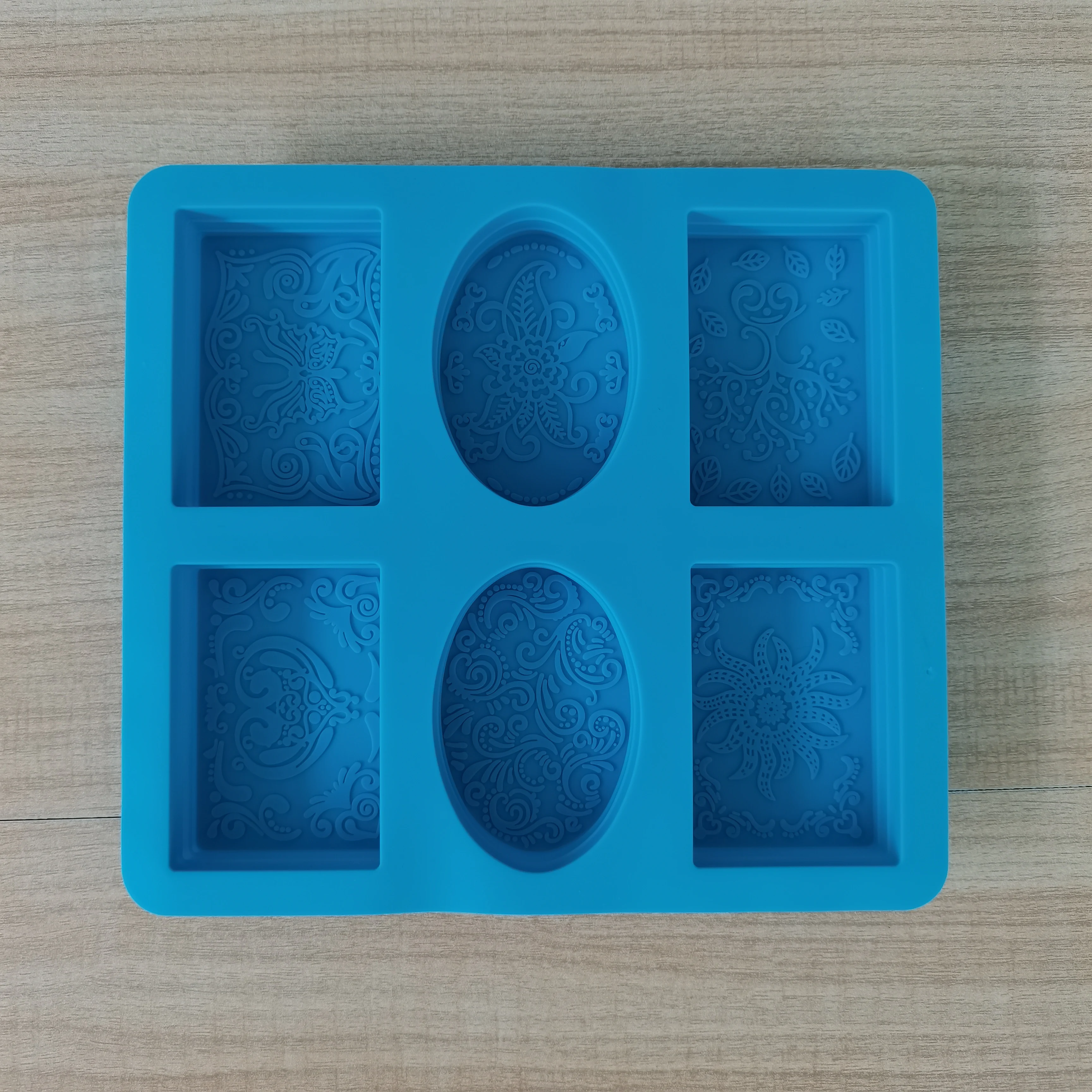 Oval and Square Flower Carving Soap Making Mould Silicone Handmad Soap Mold Supplies Diy Gypsum Crafts MoonCake Tools