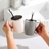 1PC Stainless Steel Mouthwash Cup Toothbrush Cup with Handle Wash Cup Premium Sense Couple Model Bathroom Accessories 1
