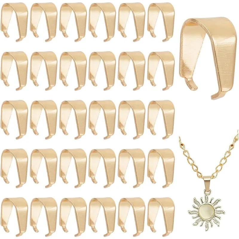 Fashewelry 50-Piece Snap On Bails Set - Mixed Color Pendant Clasps For DIY Jewelry Making