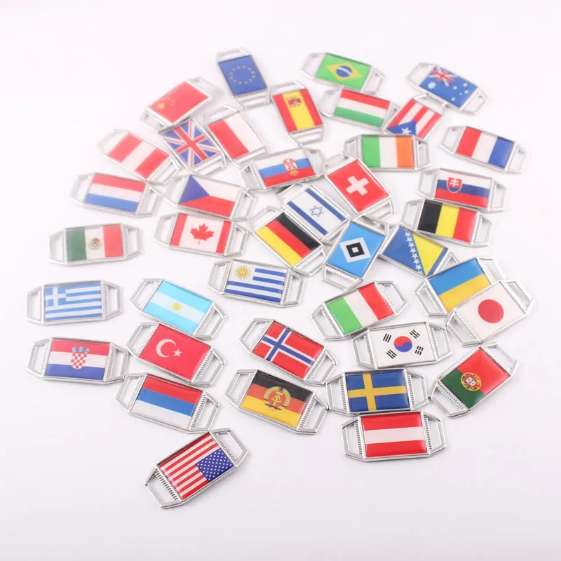Germany Brazil Mexico Italy France Holland Poland Flag Shoelace Buckle