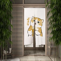 Cartoon Cat Japanese Door Curtain Noren Cute Cat Room Opaque Partition Half Curtain Cabinet Curtain Home Decor Customized Size 2