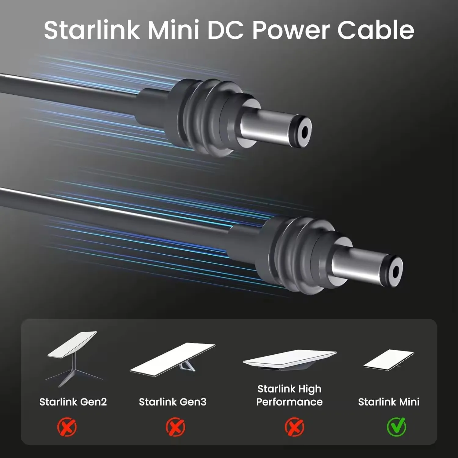 Power Cable Computer Network Cable For Starlink Mini Power Cord DC to DC UL Certified Waterproof 3/5/15m SpaceX MINI 18AWG Cable Ethernet Satellite Cable