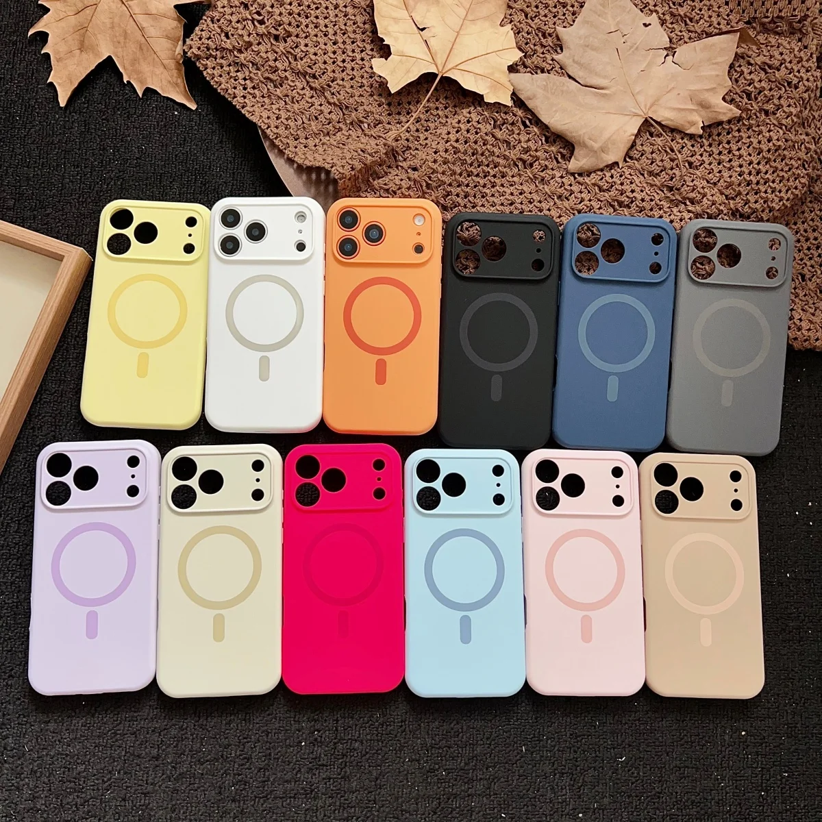Luxury Liquid Silicone Magnetic Phone Case with MagSafe Compatibility and Wireless Charging Capability