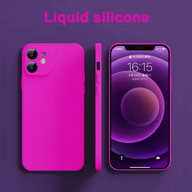 YYDS New Liquid Soft Silicone Phone Case For iPhone 11 12 13 Pro Mini XS XR Max 7 8 SE 2020 X Plus Shockproof Square Back Cover best iphone 13 mini case