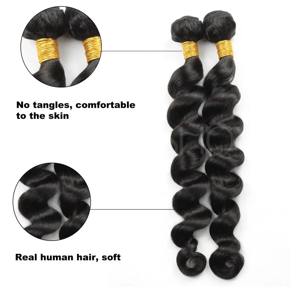 8-28 Inch Hair Bundle Curly Hair Extension Black Body Wave With Lace Closure Deep Wave Curly Combodian Female Accessories