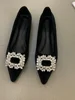 2025 Spring and Autumn New French Fashion Red Pointed Suede Water Diamond Shallow Mouth Flat Flat Casual Women's Shoes 5