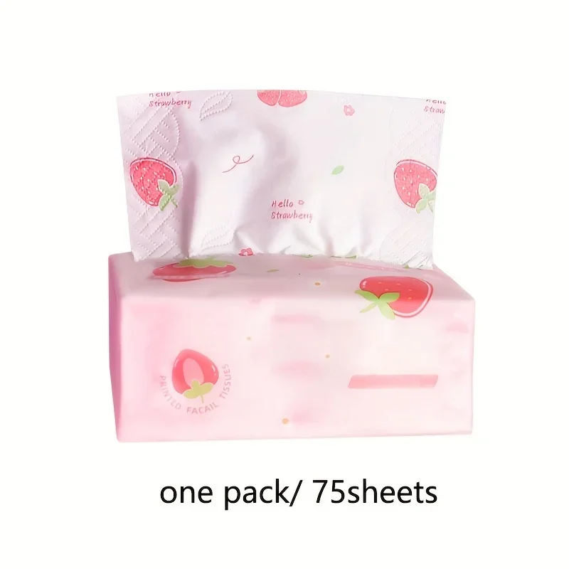 1 Pack/5 Packs  of Strawberry Printed 4-layer Soft Paper, Household Paper, Toilet Paper, Napkins, Kitchen Paper