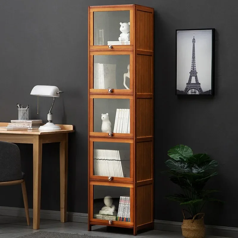 Bamboo Doors Libreria Nordic Display Organizer Credenze Libreria Minimalista Storage Etagere Rangement Furniture Per Soggiorno