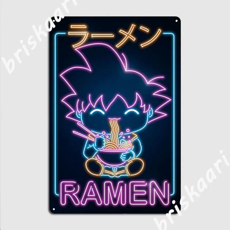Stile Giapponese Anime Ramen Tin Sign Poster Kawai Carton Platform Club Home Garage Art Decoration Funny Ramen Metal Signs