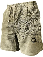 Men's Beach Pants Compass 3D Printed Shorts Men's Summer Breathable Shorts Fitness Street Shorts Men's Ropa Hombre 1