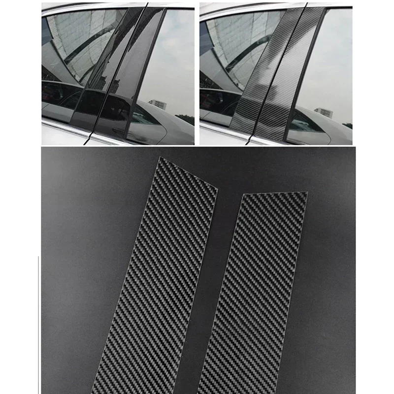 닛산 X-trail T33 2022-2023 Rogue T33 2021-2023 스타일링 기둥 포스트, 창 트림 데칼 커버, 카본 블랙 장식, 6 개