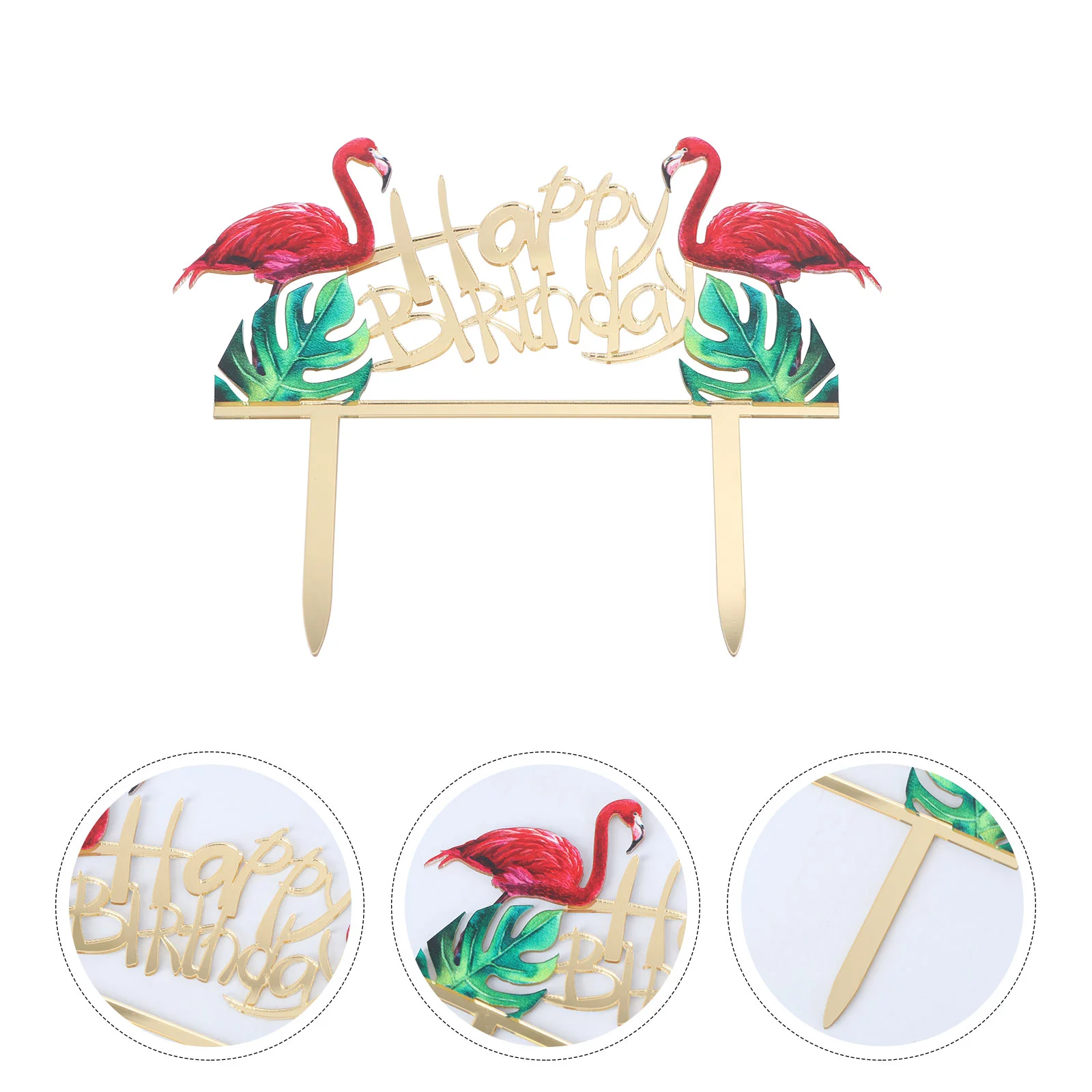 Cake Picks Toppers Birthaday Party Supplies Decor Decorazioni Di Compleanno Flamingo Insert Card