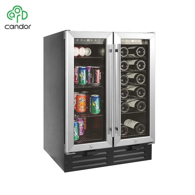 36-Bottle Compressor Dual Zone Wine Beverage Cooler Electric Built-in Installation Outdoor Household Hotel Use