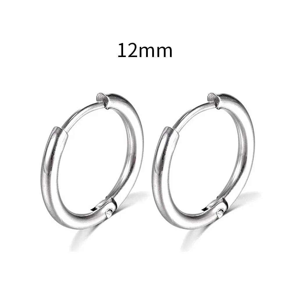 Orecchini Pendenti A Cerchio Minimal In Acciaio Inox Per Uomo E Donna - Geometrici, Ipoallergenici, Per Cartilagine, Trago, Helix