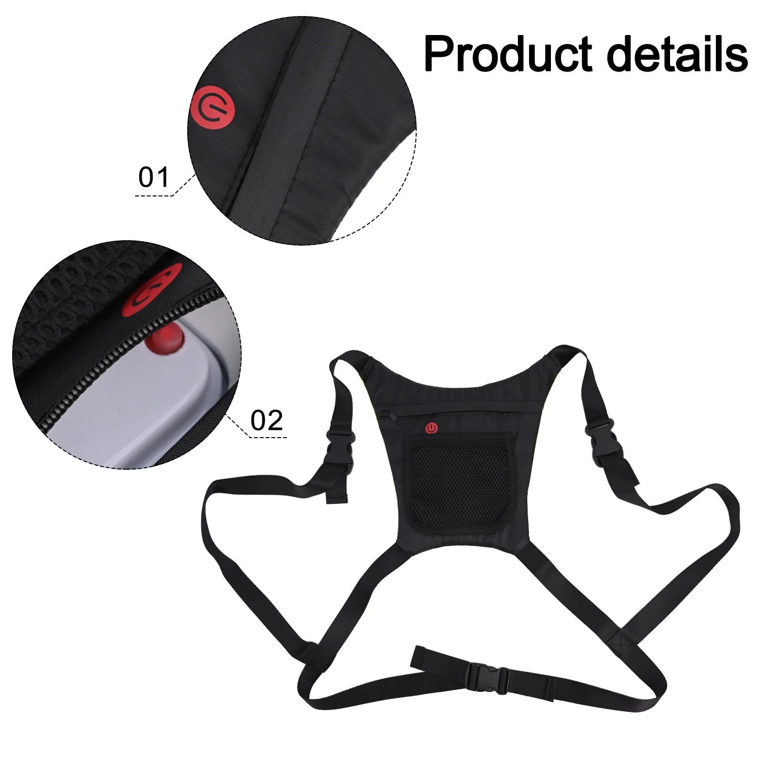 Reflective Vest Backpack Wireless Turn Signal Light 4.2V 500mAh Cycling Bag LED Signal Multi Purpose Night Running