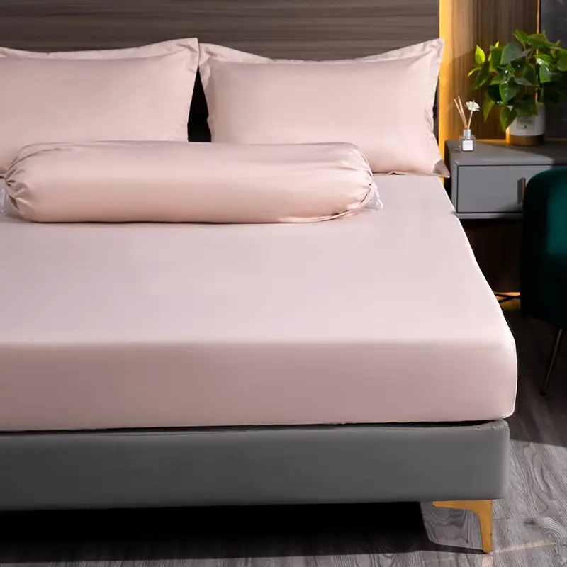Description Picture 4 of itemSummer Cool Fitted Sheet Ice Silk Full Surrounding Bed Cover Elastic Non slip Rope Bed Sheet Mattress Cover Double bed sheets