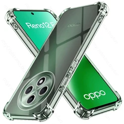 Shockproof Clear Silicone Case - Airbag Design, TPU Soft Cover - Reno12 FS 5G (Transparent)