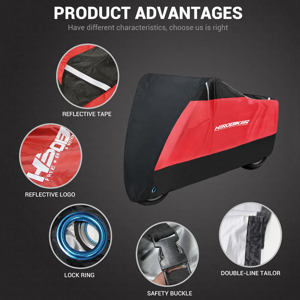 All-Season Waterproof Dustproof UV Protector Motorcycle Rain Cover