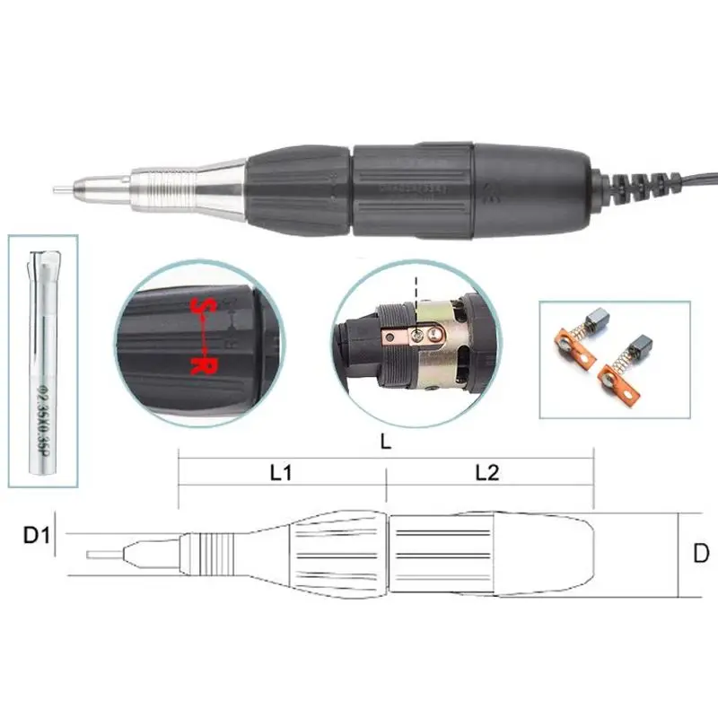 Nail Drill Pen Strong 102 Polishing Handpiece For STRONG 210 90 204 Electric Jewelry Polishing Manicure Machine Handle 2