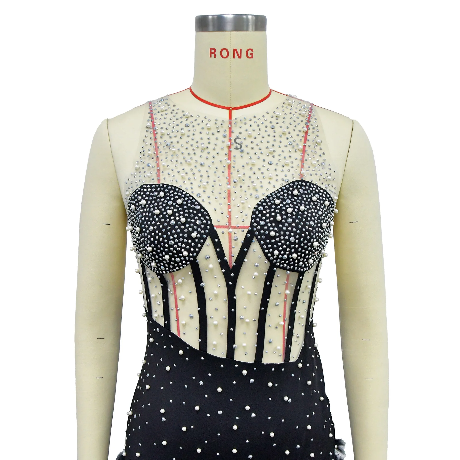 Beading Rhinestone Feather Jumpsuit Women One Piece Outfit 2023 Summer Fashion Sexy Club Pants Female Elegant Luxury Playsuits
