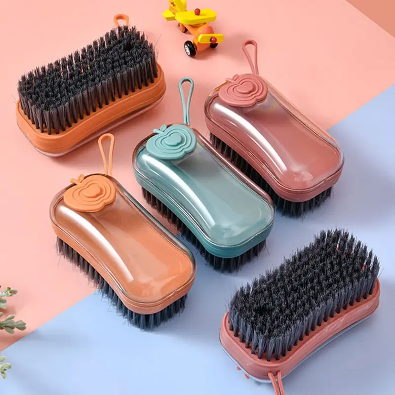1PcMultifunctionCleaningBrushSoftBristledLiquidShoeBrushLongHandleClothesBrushShoe