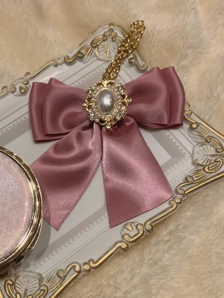 Japanese Retro Ribbon Bowknot Bag Pendant Hanging Ornament Keychain Car Decoration Women Girls Keyring Bag Charms
