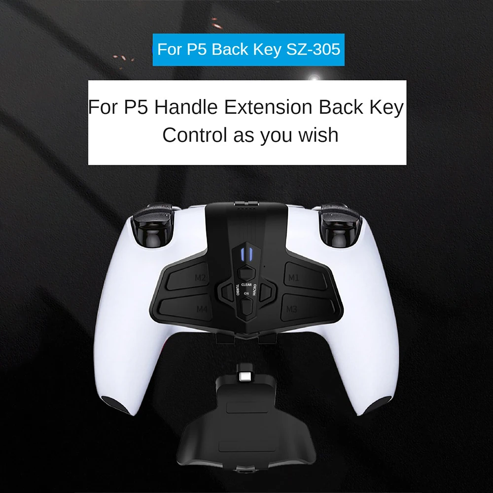 

Back Paddles Attachment Controller Extension Kit Back Button & Backplate Remap Kit for PS5Dual Sense with Turbos Macro