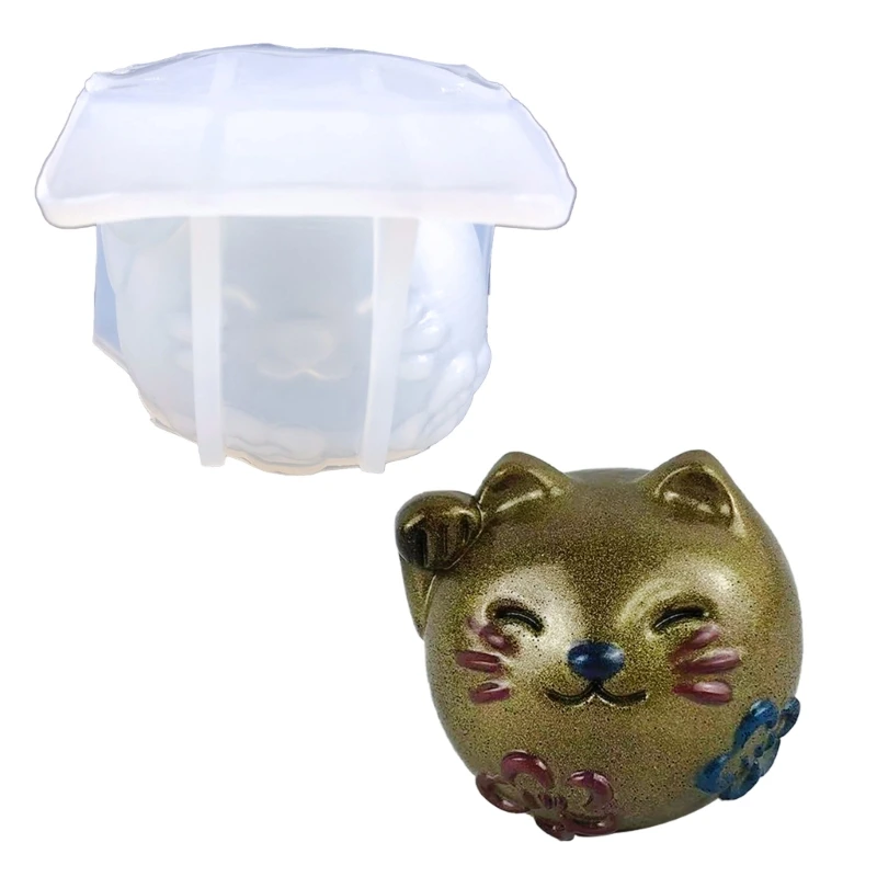 

DIY изделия ручной работы Lucky Cat орнамент силиконовая форма ароматические гипсовые украшения капля клей смола форма для