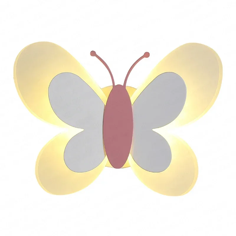 

Nordic Creative LED Headboard Wall Lamp Children's Room Modern Simple Butterfly Decorative Lights Boys and Girls Room Lamps