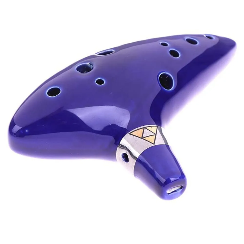 Blu 12 Fori Ocarina Fine Natural Sound Strumento Musicale A Vento In Ceramica Facile Da Imparare Zelda Ocarina Of Time