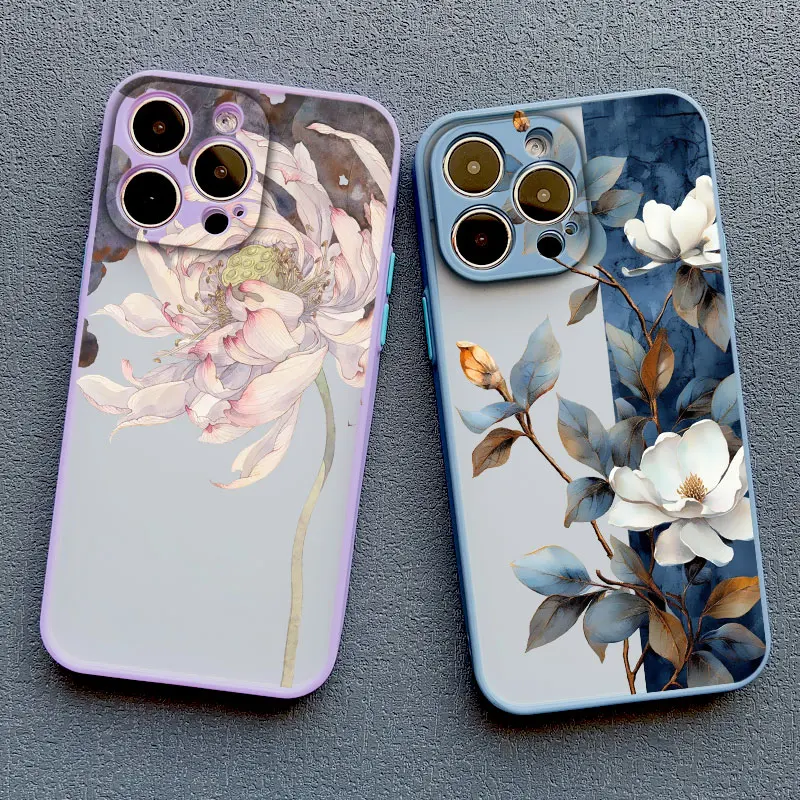 Vintage Elegante Rosa Pfingstrosen-Blumen Handyhülle für iPhone 17 16 15 11 13 14 Pro Max 12 Mini Pro Max 15 14 Plus X XR XS Rückseite – Detail 14