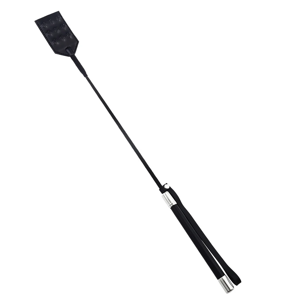 Enhance Pain Stainless steel Spikes 52CM Long PU Leather Spanking Paddle Slapper Whip for Horse Training 2
