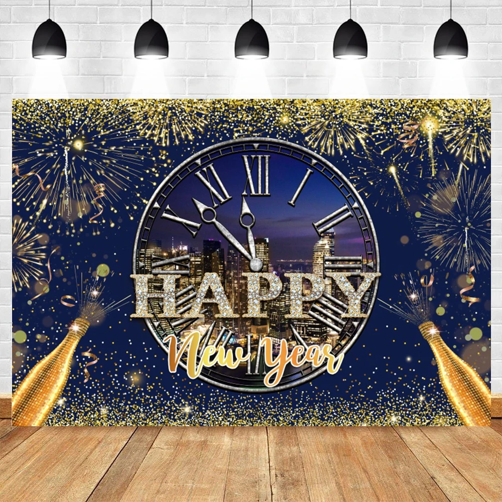Contexto de Feliz Ano Novo Fogos de Artifício Bokeh Champanhe Fundo para Fotografia Estúdio de Fotografia Banner para Véspera de Ano Novo 2024 - Image 5