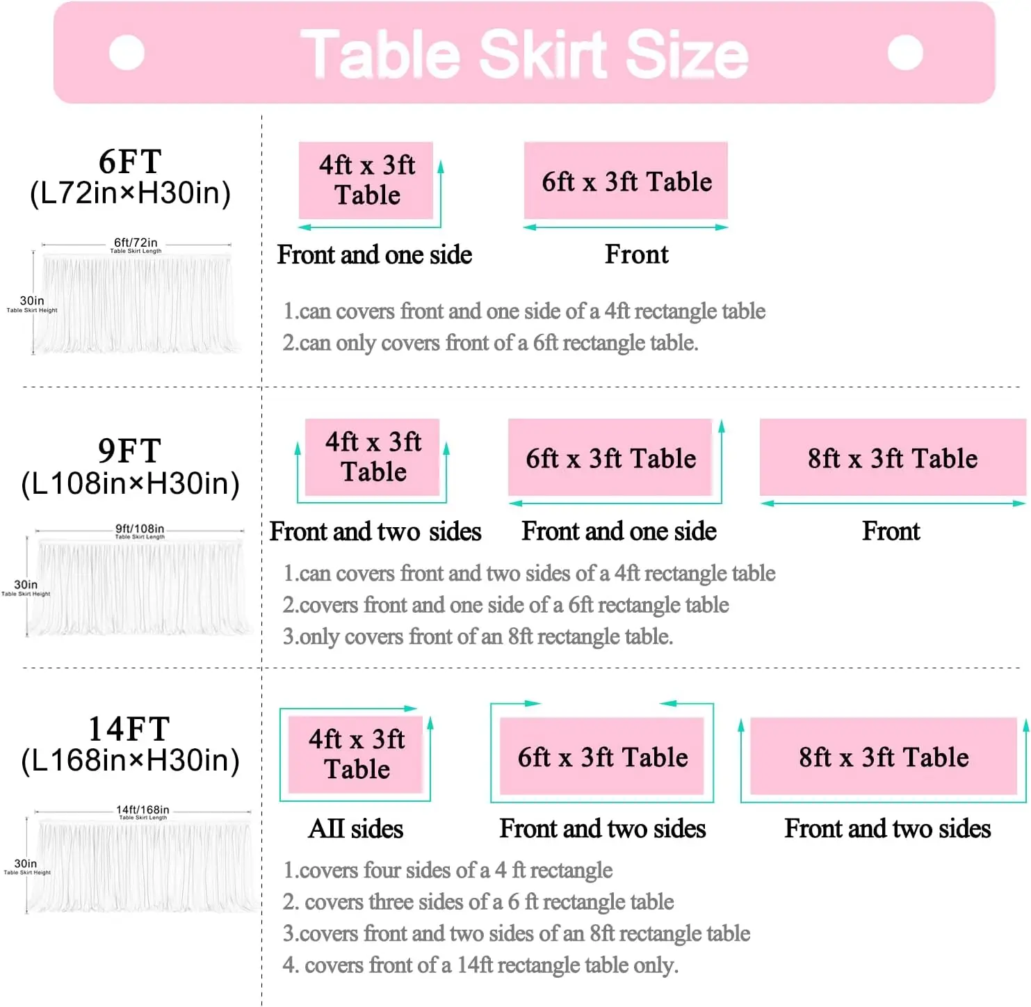 Tulle Table Skirt Tutu Ruffled Chiffon Tablecloth For Wedding Baby Shower Girls Birthday Party and Cake Dessert Table Decoration