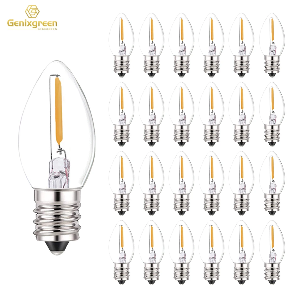 Warm White Dimmable LED Night Light Bulb, 0.5W, Candle Shape