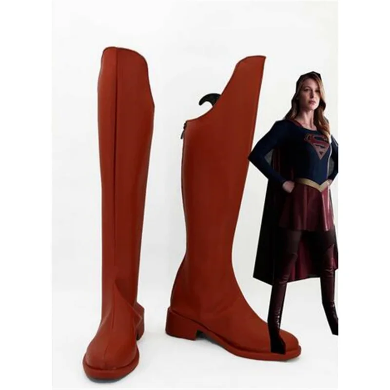 

Supergirl Cosplay Shoes Boots Movie Halloween Carnival Party Costumes Adult Women Shoes Supergirl Red Shoes