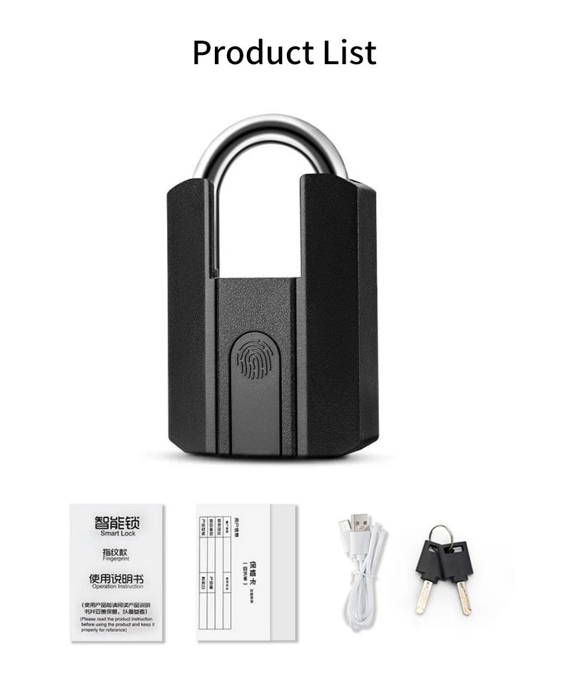 IP67 TTLock Smart Padlock Bluetooth APP Fingerprint Lock Keyless Bag Pad Lock G2