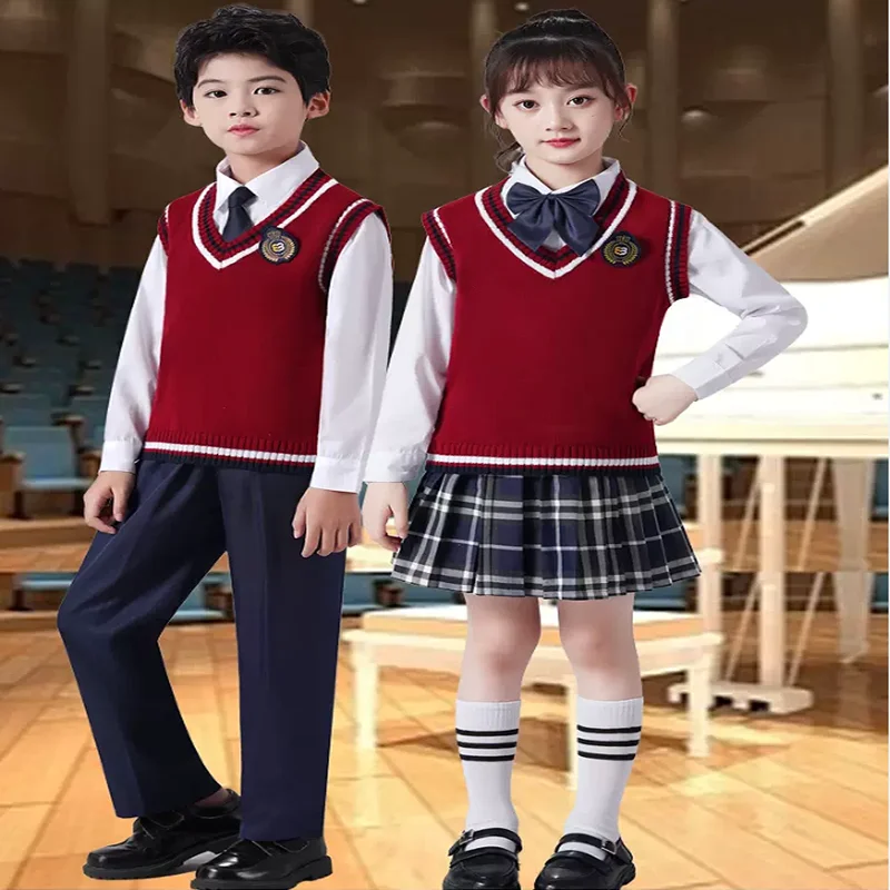 

Children's British style school uniform primary and secondary school students choir poetry recitation performance costume kinder