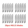 20-100pcs NO.20-NO.25 Sterile Medical Surgical Blades for Cutting Phone PCB Repair DIY Carving Animal Eyebrow Scalpel Knife 6