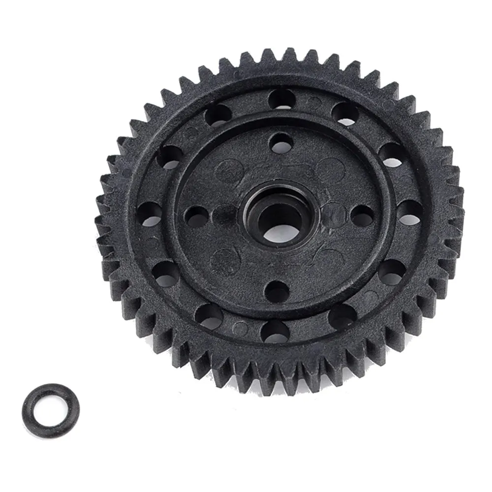 Gros plan sur l'engrenage droit 48T 8473 SAP pour RC Zd Racing, dents métalliques