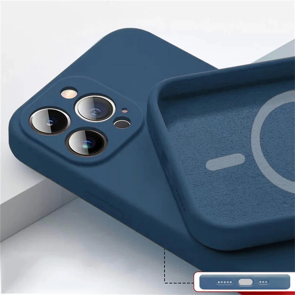 ตัวเลือกสินค้า เคสซิลิโคนเหลวแม่เหล็ก Magsafe สำหรับ iPhone 14/13/12 คุณภาพดี