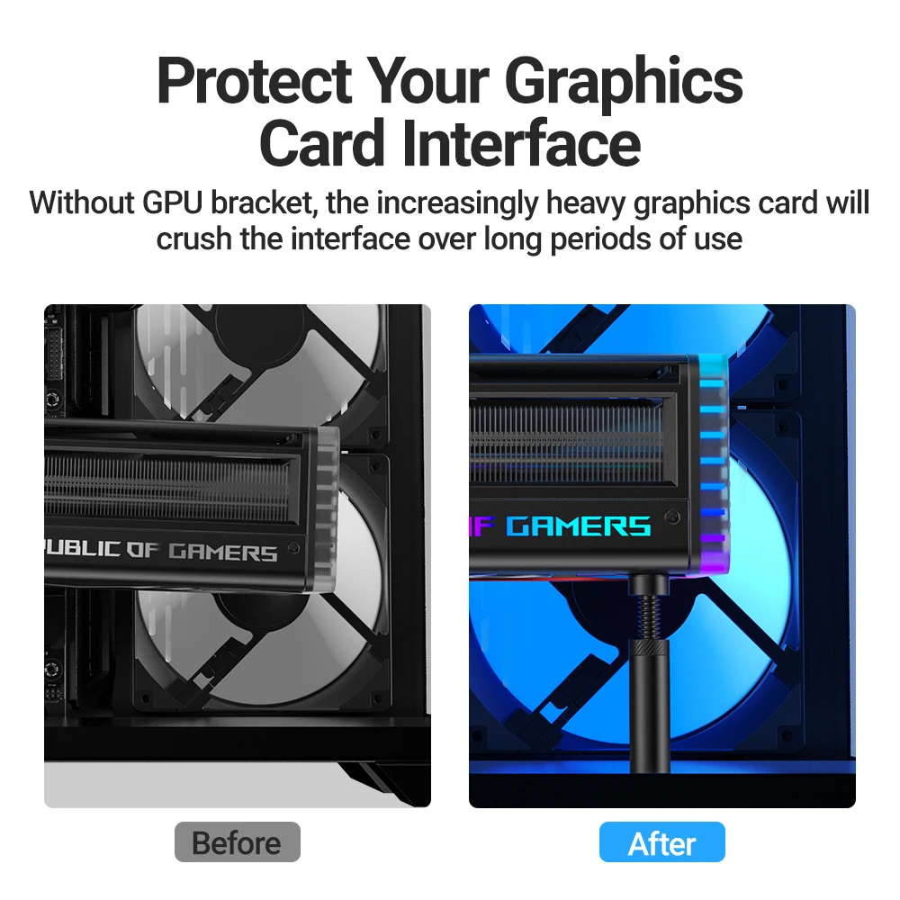 All-aluminum Alloy Support Frame Computer Case Companion Bracket Fixed Vertical Magnetic Base Graphics Card Bracket Jack graphics card holder gpu stand gpu bracket